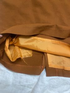 Tan Brown Belted Pencil Skirt 90s Style