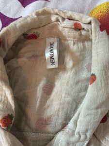 Beige Shirt With Strawberry Print