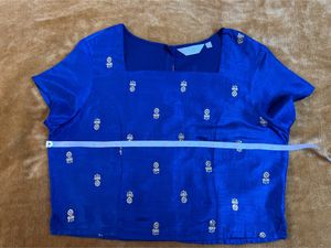 Blue Crop top With Pink Skirt