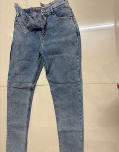 High-Waisted Denim Jeans