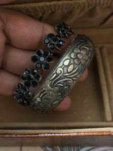 Black metal Kada Bangles