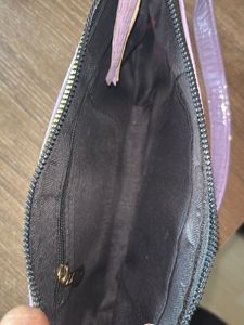 Lilac Croc Embossed Shoulder Bag