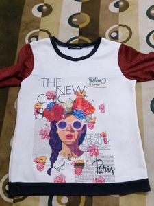 Graphic Print Long Sleeve Top