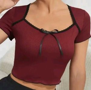 Crop Top With Cute Bow