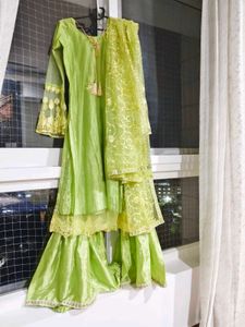 1 day SALE!!Lime Green Pakistani Suit garara