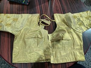Beautiful Embroidery Golden Blouse
