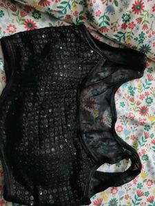Padded Black Readymade Blouse