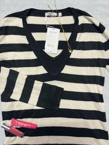 polka dot Striped V-Neck Top