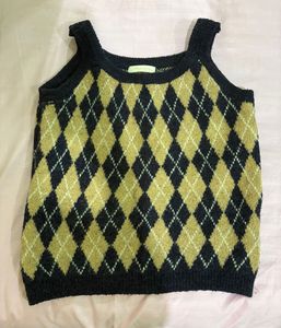 Argyle Knit Tank Top