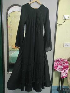 Elegant Black Embellished Abaya