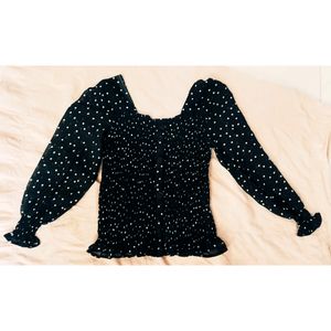 Polka Dot Smocked Top