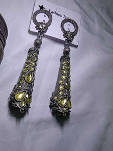 ethnic black oxidised filigree earrings &amp; bangle