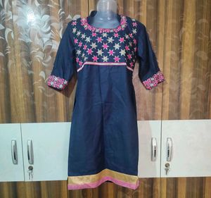 Embroidered Blue Kurta