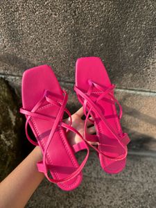 Pink Strappy Flats