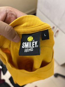 Oversized muster yellow croped sweatshirt