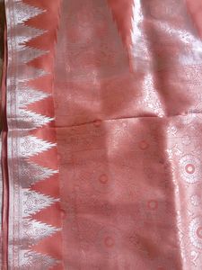 Peach Color Saree With Blouse