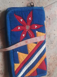 Blue Emroidry Hand Purse
