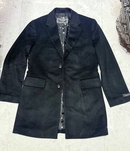 Unisex Black Formal Cashmere Soft Fabric Coat