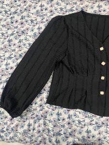Elegant Black Button-Down Top