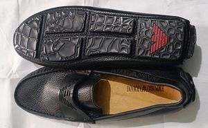 Emporio Armani Leather Loafers Casual Shoes