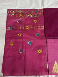Pink Embroidered Banarasi Suit Set