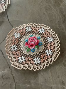Set Of 8 Cutwork Coasters/unused