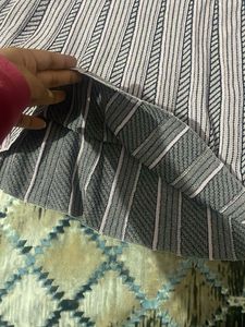 Striped Pleated Skirt