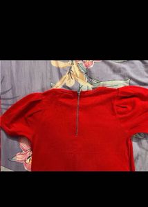 Forever 21 Red Puff Sleeve Top