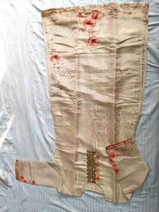 Beige Embroidered Salwar Suit Set Shimmer Silk