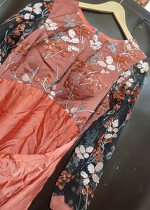 Light Coral Party Wear Dress For 34 Bust