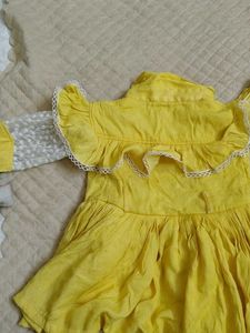 Designer Light Yellow Frock