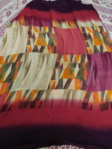 Stylish Geometric Print Saree