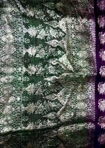 Elegant Green Banarasi Silk Dupatta.