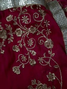 Mazenta Color Chinon Dupatta