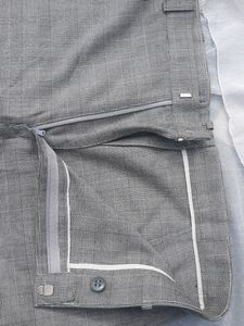 Grey Plaid Trousers