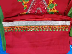 Unstiched mehndi suit set