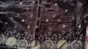 A Simple Black Colored Embroidered Kurta