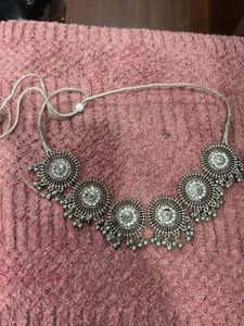 only Oxidized Silver Necklace no earings avilable