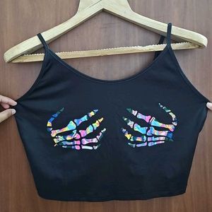 Skeleton Hands Crop Top/cami