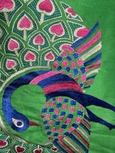 Beautiful Peacock Embroidery Saree