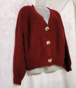 Premium Burgundy Knit Cardigan ♥️