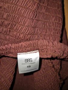 Combo of 2 brown tops &amp; 1 cropped shirt