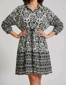 Boho Print Mini Shirt Dress