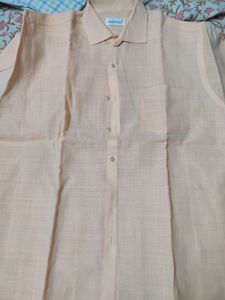 Cotton Linen Half Sleeves Shirt For Men (Xxl)