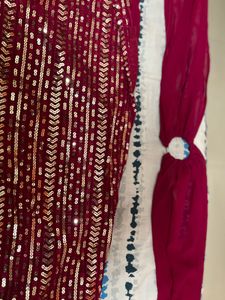 Red Sequin Sharara Set
