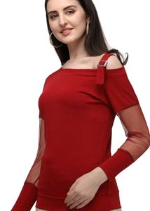 Maroon Drop Shoulder Top