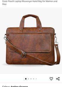 Brown Faux Leather Laptop Bag