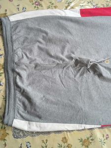 Stylish Grey Joggers with Color Block Detail