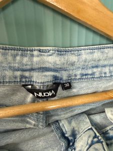 Ripped Light blue denim jeans for women