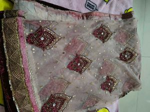 full work bridal saree with blouse piece